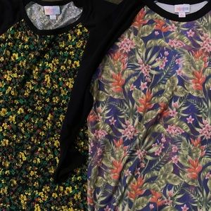 Lot of 2 Lularoe XL Floral and Black Randys